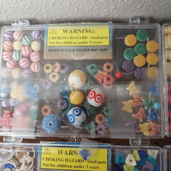 Bead Lot Beads 10+ Cases Crafting Jewelry Beads Colorful Plastic Wooden Metal - Picture 7 of 12